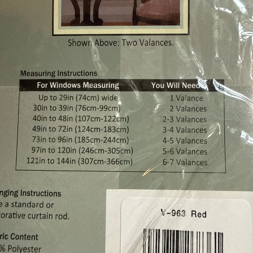 NorthCrest Home Trevor Stripe Burgundy Valance 60X18 NOS